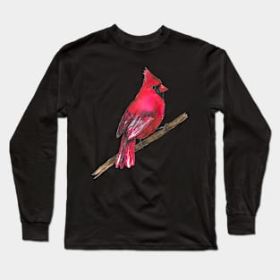 A Northern cardinal watercolor Long Sleeve T-Shirt